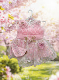 Princess Pink Ruffled Floral Frock